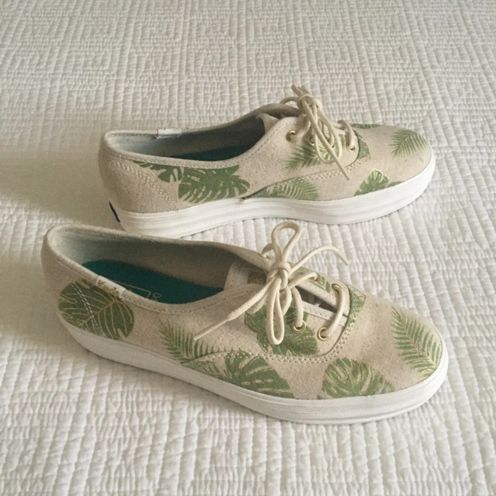 New! Keds Platform Palm Leaf Sneakers
